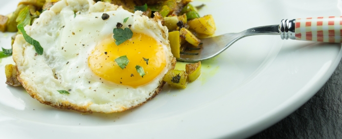 Curried Apples and Leeks with Sunny Side Up Eggs